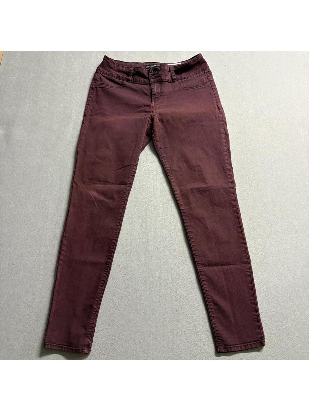 Lovesick Super Skinny Jeans Womens Size 11 Burgundy Maroon Stretch Denim